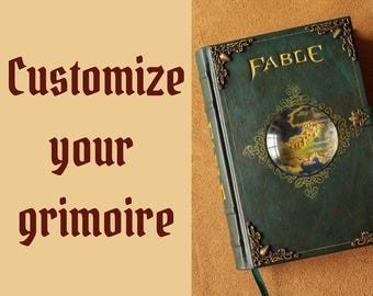 Customize your grimoire, personalized cover, Handmade custom sketchbook, leather journal,  dnd notebook, scrapbook, gift for book lover