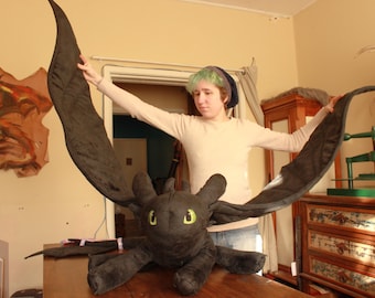 How to train your Dragon Toothless plush, customized OC plushie, personalized stuffed animal, handmade  commission, httyd plush,gifts for bf