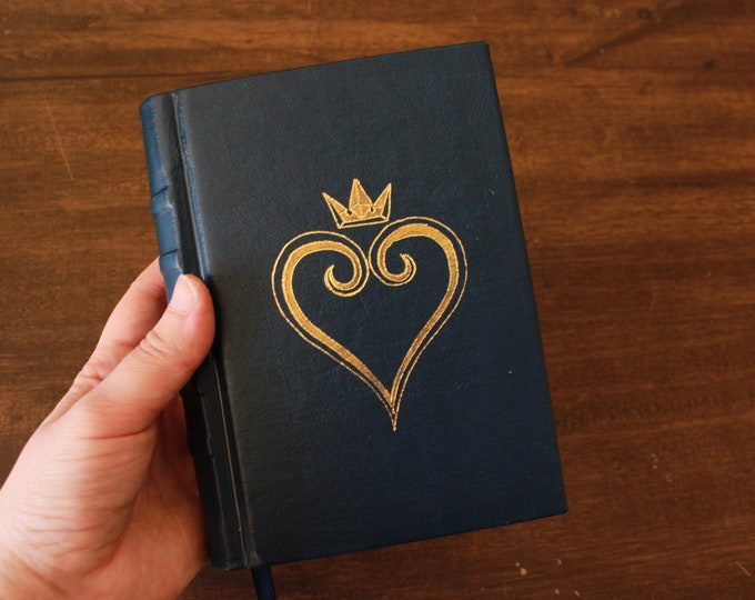 Kingdom Hearts Leather journal, Blue Grimoire, Handmade sketchbook, spell book, Practical magic, unique gift for bf, Birthday gifts