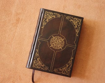 Brown Grimoire, leather journal, dnd notebook,  Spell book, Book of shadows, Practical magic, 18th century book style, gift for book lover