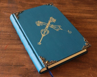 Kingdom hearts Grimoire Leather journal, Keyblade cover, Handmade sketchbook, DND Notebook, spell book, Book of shadows, gift for book lover