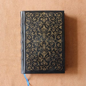 Blue leather grimoire journal, handmade sketchbook, spell book, Book of shadows, Custom personalized cover, gift for book lover