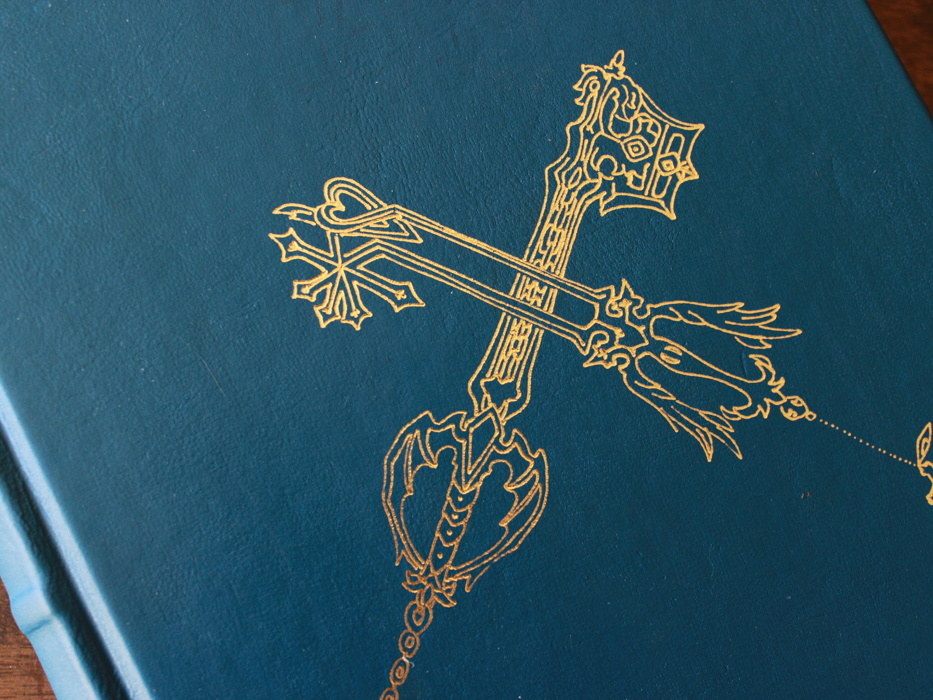 Kingdom Hearts Grimoire Leather Journal, Keyblade Cover, Handmade