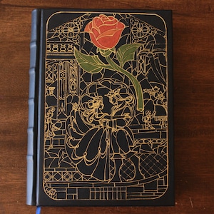 Piękna i Bestia Disney Grimoire Dziennik skórzany, Ręcznie robiony szkicownik, Księga czarów, Niebieska księga, Księga cieni, Prezenty urodzinowe