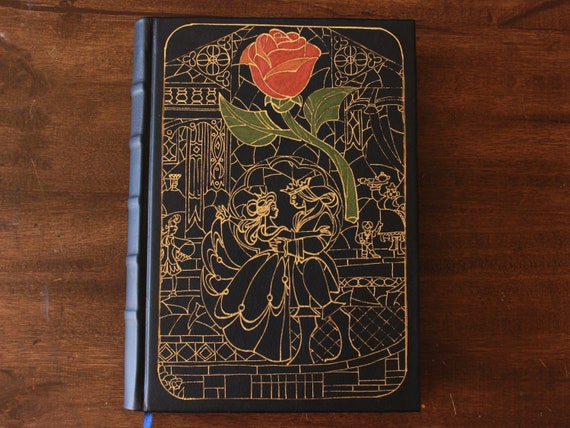 Beauty and the Beast Disney Grimoire Leather Journal, Handmade