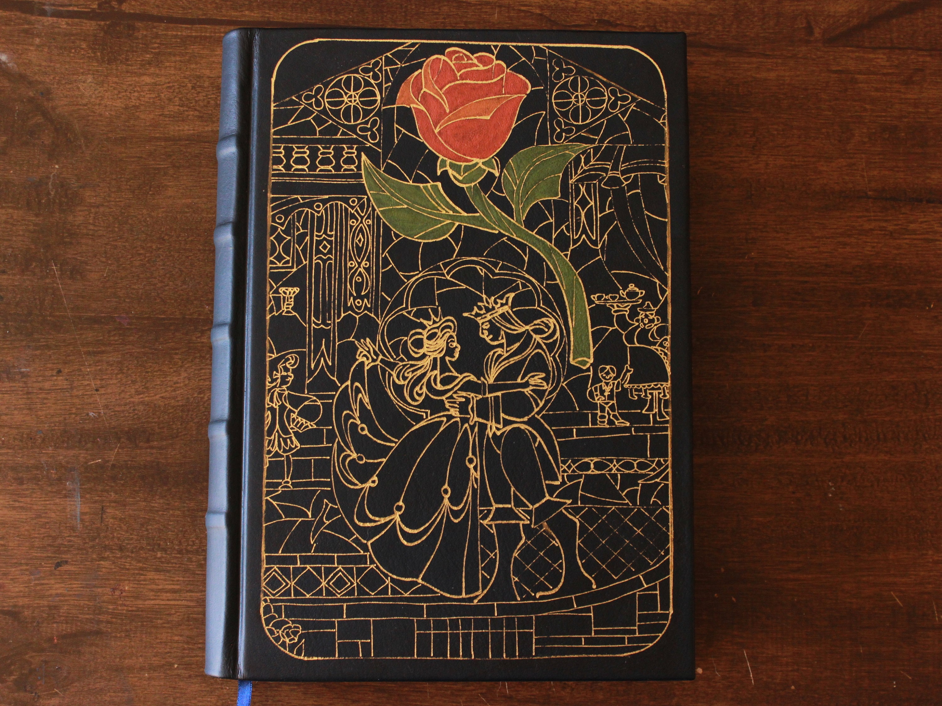 Beauty and the Beast Disney Grimoire Leather Journal, Handmade