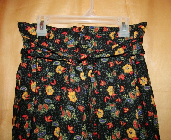 70s/Long/FLORAL/PAISLEY/PANTS/ Colorful/Vintage/Hi