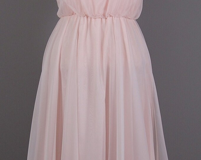 Vintage 70s Baby Pink Chiffon Dress dirty Dancingsmall/medium Etsy