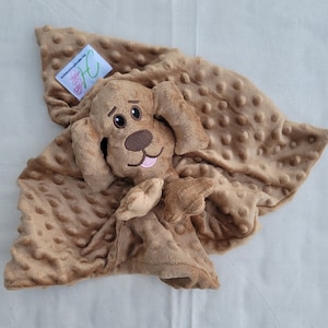 Adorable Handmade Puppy Dog Woobie | Lovie ~ Animal Lovie ~ Personalized Minky Security Blanket ~ Custom Baby Gift