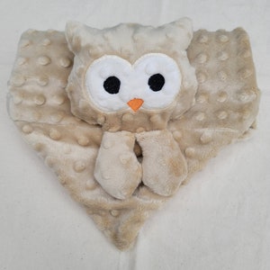 Owl Lovie Animal Lovie Personalized Security Blanket Personalized Baby Gift Embroidered Lovie Lovey Woobie Minky image 8