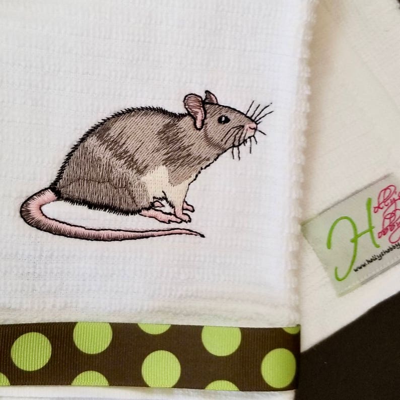 Kitchen Towel with Rat Embroidery image 3