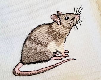 Kitchen Towel with Rat Embroidery