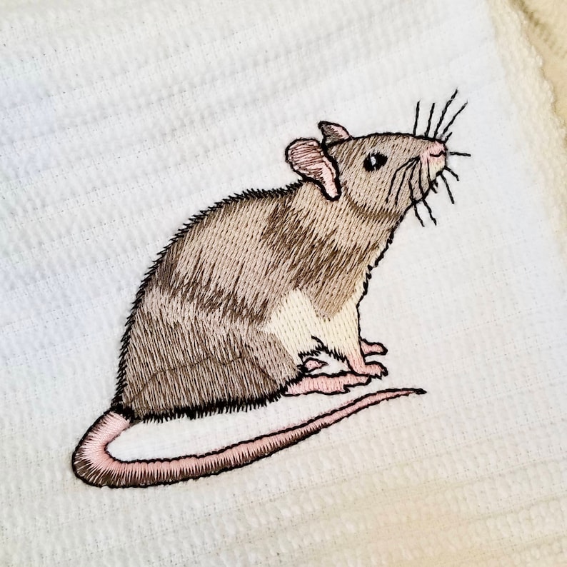 Kitchen Towel with Rat Embroidery image 1