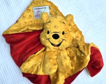 Adorable Handmade Winnie the Pooh Inspired Woobie | Lovey | Lovie – Personalized Baby Blanket | Classic Pooh Baby Security Blanket