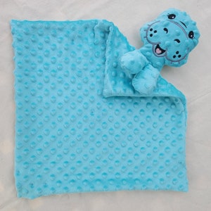 Manatee Lovie Custom Animal Lovie Personalized Security Blanket Personalized Baby Gift Embroidered Lovie Lovey Woobie Minky image 6