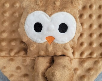 Hand-crafted Owl Woobie - Minky Security Blanket