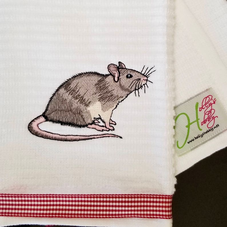 Kitchen Towel with Rat Embroidery image 4