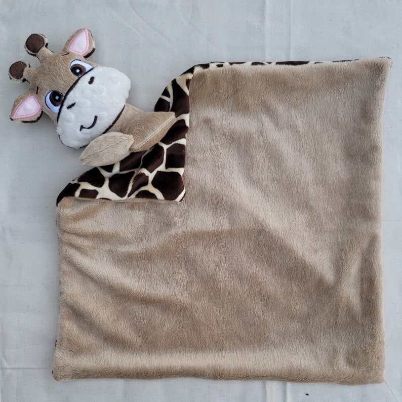 Giraffe Lovie Custom Animal Lovie Personalized Security Blanket Personalized Baby Gift Embroidered Lovie Lovey Woobie Minky image 9