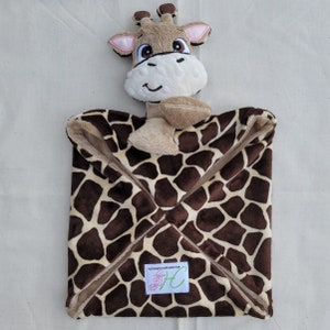 Giraffe Lovie Custom Animal Lovie Personalized Security Blanket Personalized Baby Gift Embroidered Lovie Lovey Woobie Minky image 5