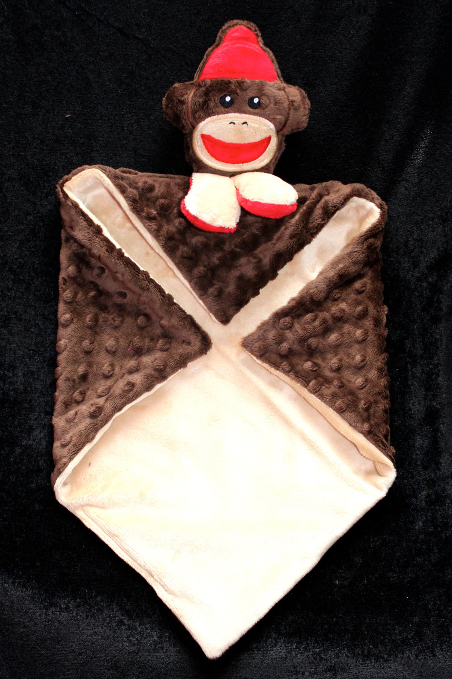 Handcrafted Sock Monkey Woobie Minky Security Blanket Etsy