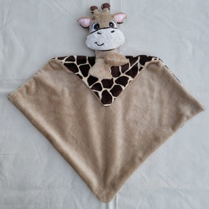 Giraffe Lovie Custom Animal Lovie Personalized Security Blanket Personalized Baby Gift Embroidered Lovie Lovey Woobie Minky image 3