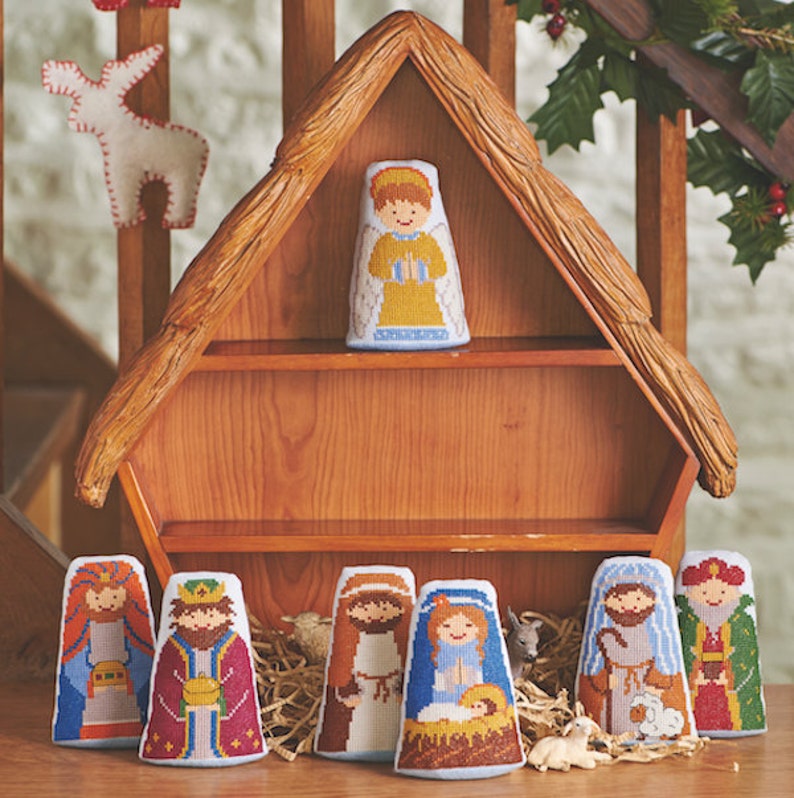 Christmas nativity scene Modern cross stitch pattern PDF instant download image 1