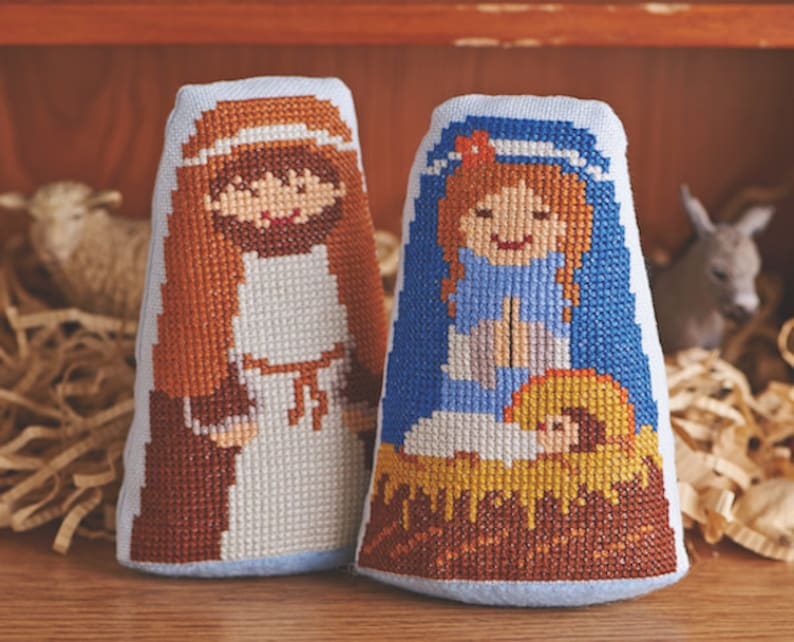 Christmas nativity scene Modern cross stitch pattern PDF instant download image 2