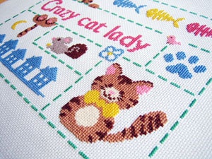 Crazy Cat Lady Modern Cross Stitch Pattern for Cat Lover PDF Instant ...