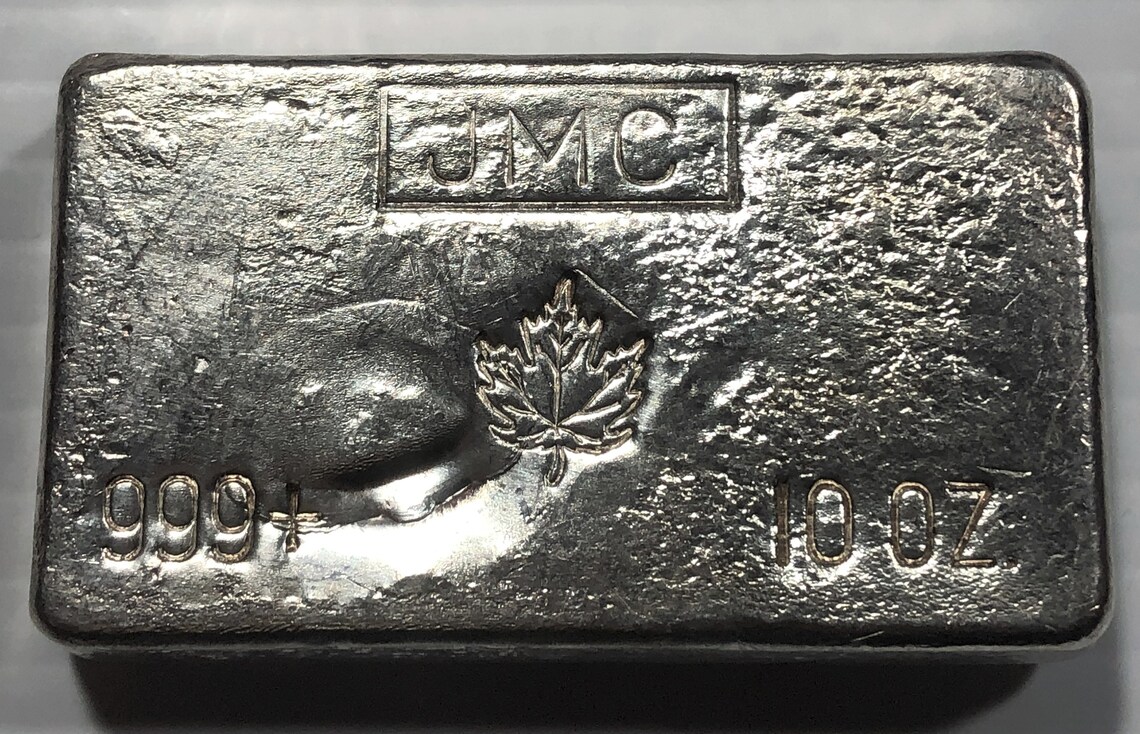 Rare 10 Oz JM Silver Bar Stamp on the bottom side of the bar Etsy