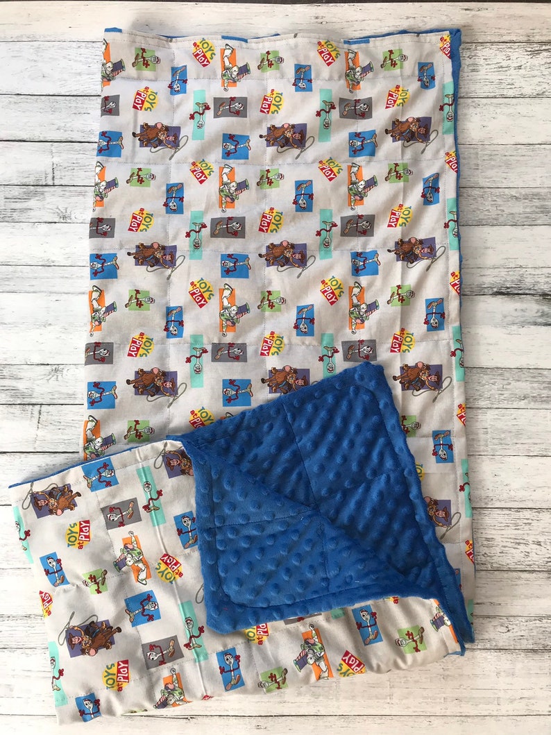 Weighted blanket toy story toys at play Forky. child teen | Etsy