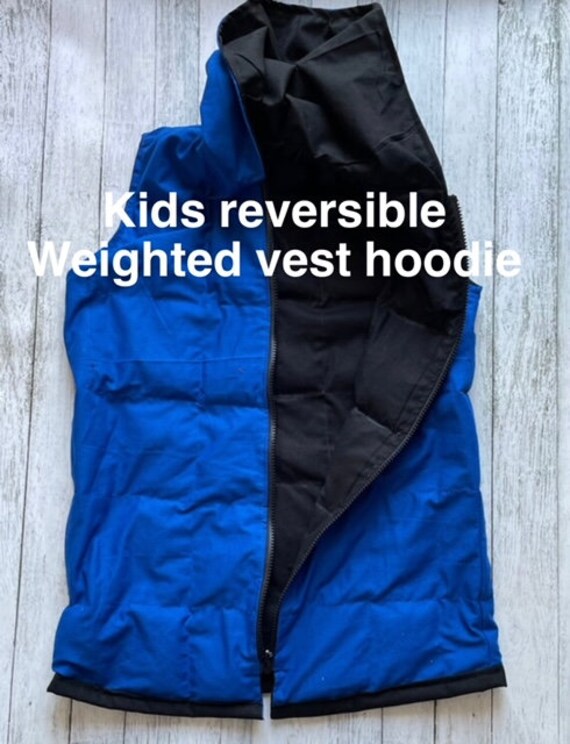 Kids Weighted Vest. With Hoodie. Reversible Cotton Sensory Etsy