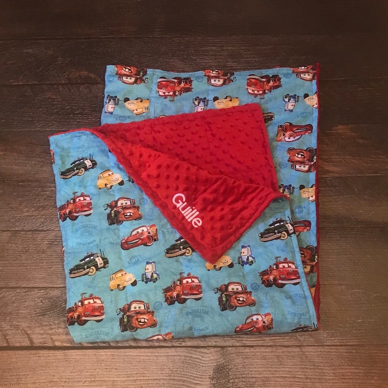 Cars Weighted blanket. Disney cars blanket anxiety autism Etsy