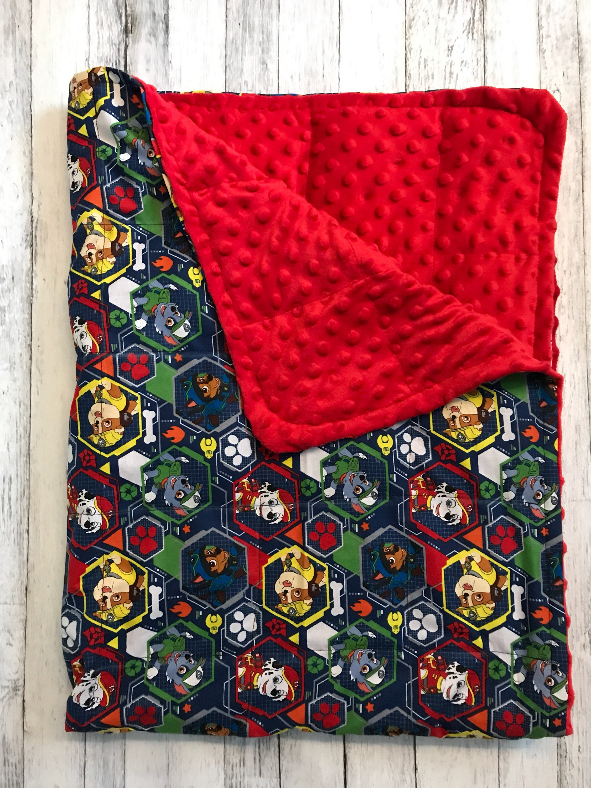 Weighted blanket paw patrol. Child/toddler weighted blanket | Etsy