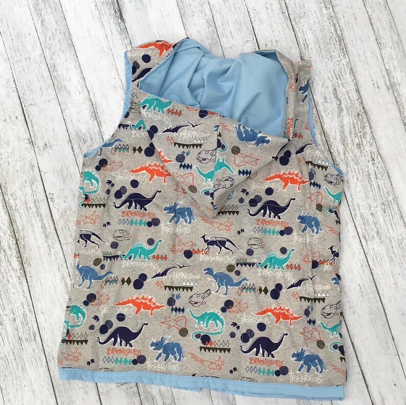 dinosaur puffer vest