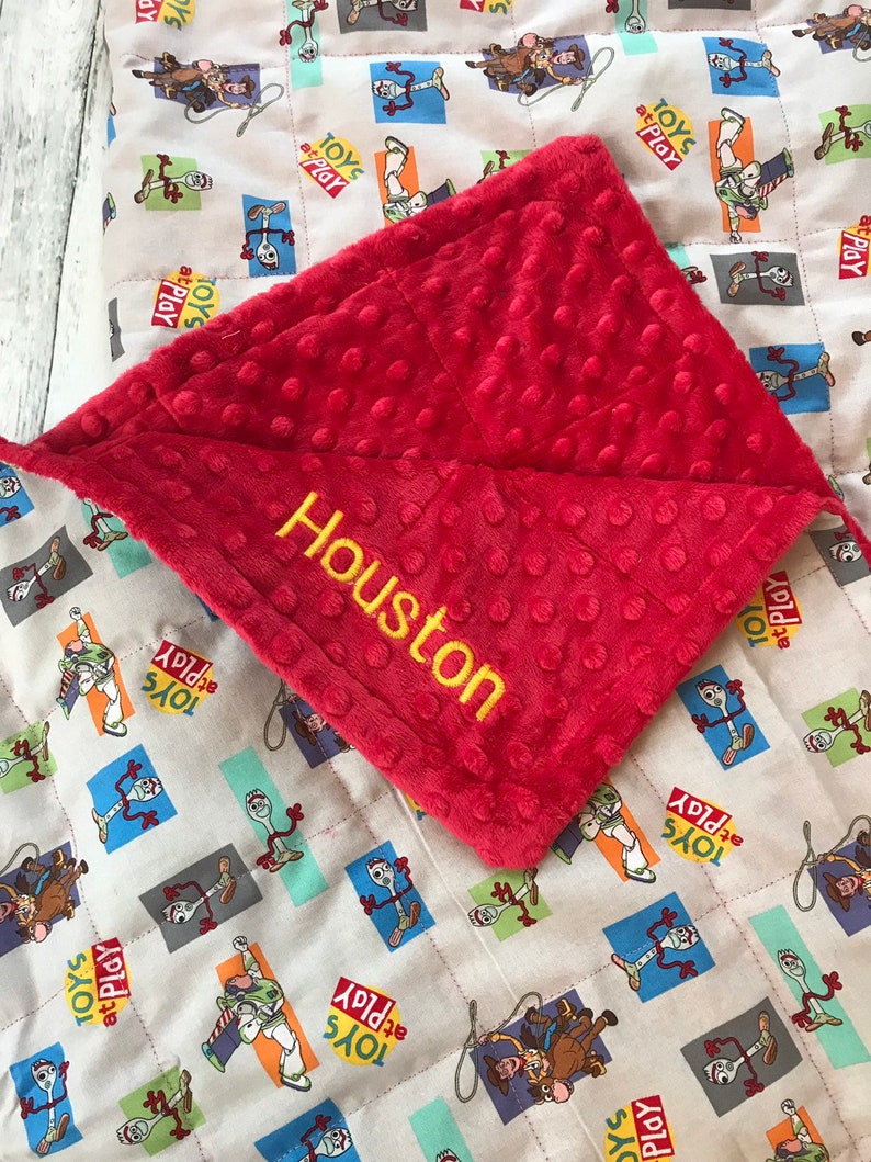 Weighted blanket toy story toys at play Forky. child teen Etsy