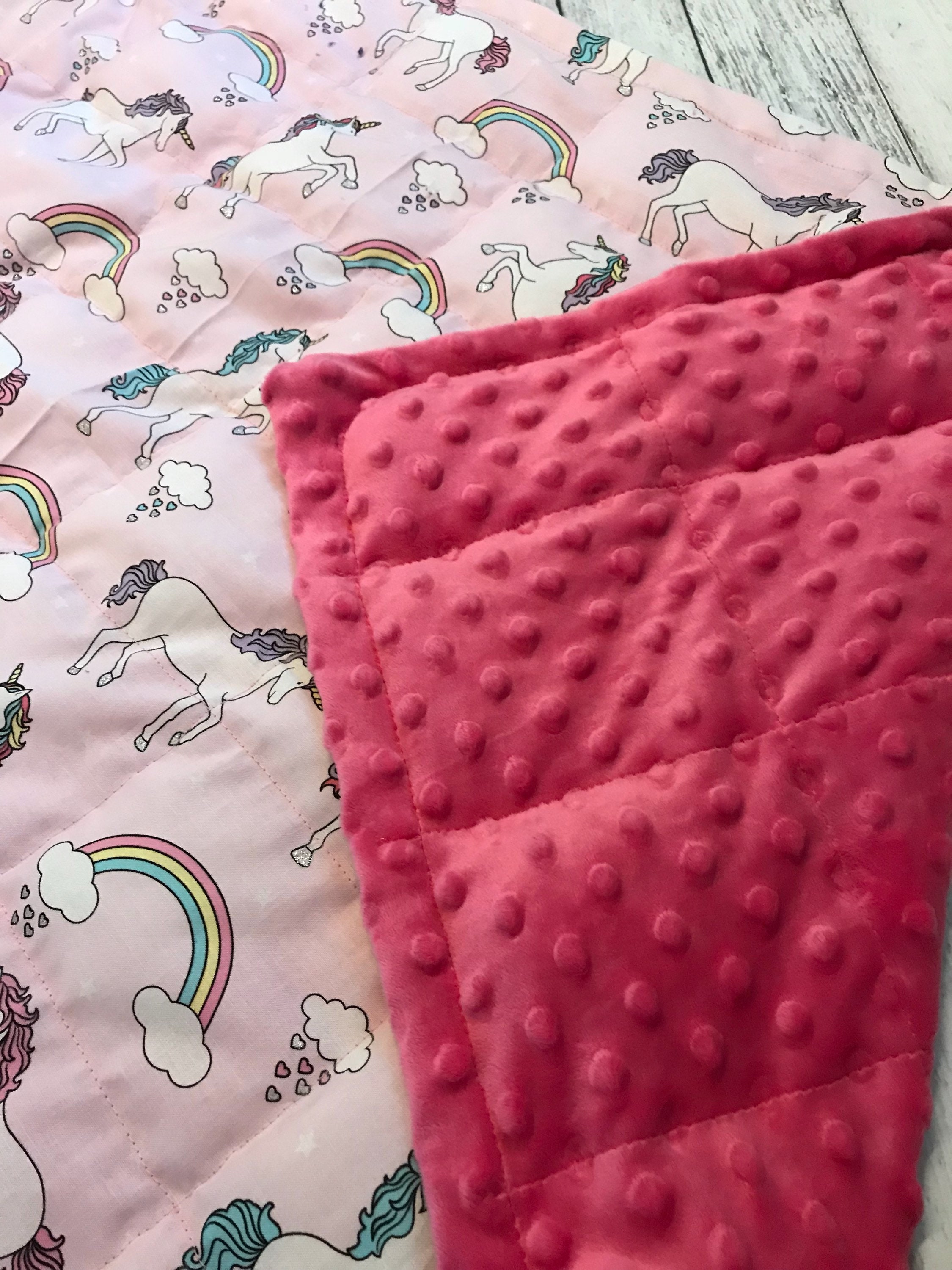 Weighted blanket Unicorn 35X40 & 40X60 Autism Sleep Anxiety Etsy