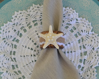Starfish Napkin Rings (2" Diameter) | 6 Pieces
