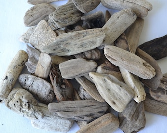Small Driftwood Pieces for Jewelry and Beach Crafts (1-2")  50 Pieces