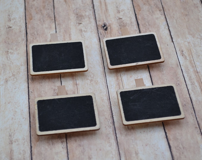 Set of 6 Small Chalkboard With Clothespins Etsy