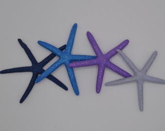 Painted Starfish, "Frozen" (3-4") | 4 Piece
