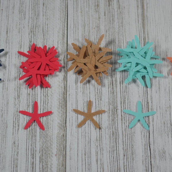 Starfish Cutouts, Starfish Confetti, Card Confetti,Scrapbooking, Craft Supply, Embelishment, Nautical (1") | 100 Pieces