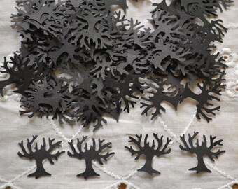 Spooky Tree Halloween Craft Punches, Halloween Die Cuts, Halloween Party Decor, Halloween Wedding Confetti (3/4") | 100 Pieces