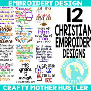 Christian Embroidery Bible Verse Embroidery Design collection, Includes Applique, For 5x7 and 6x10 Hoops, crafty mother hustler
