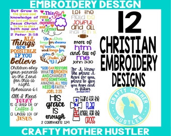 Christian Embroidery Bible Verse Embroidery Design collection, Includes Applique, For 5x7 and 6x10 Hoops, crafty mother hustler