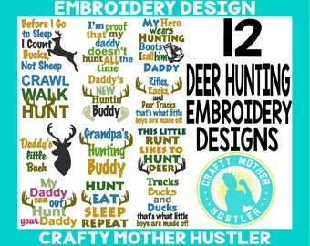 Deer Embroidery Design Bundle, Deer Antlers, Hunting Sayings, Deer Sayings, Instant Download for 4x4 and 5x7 Hoops, crafty mother hustler