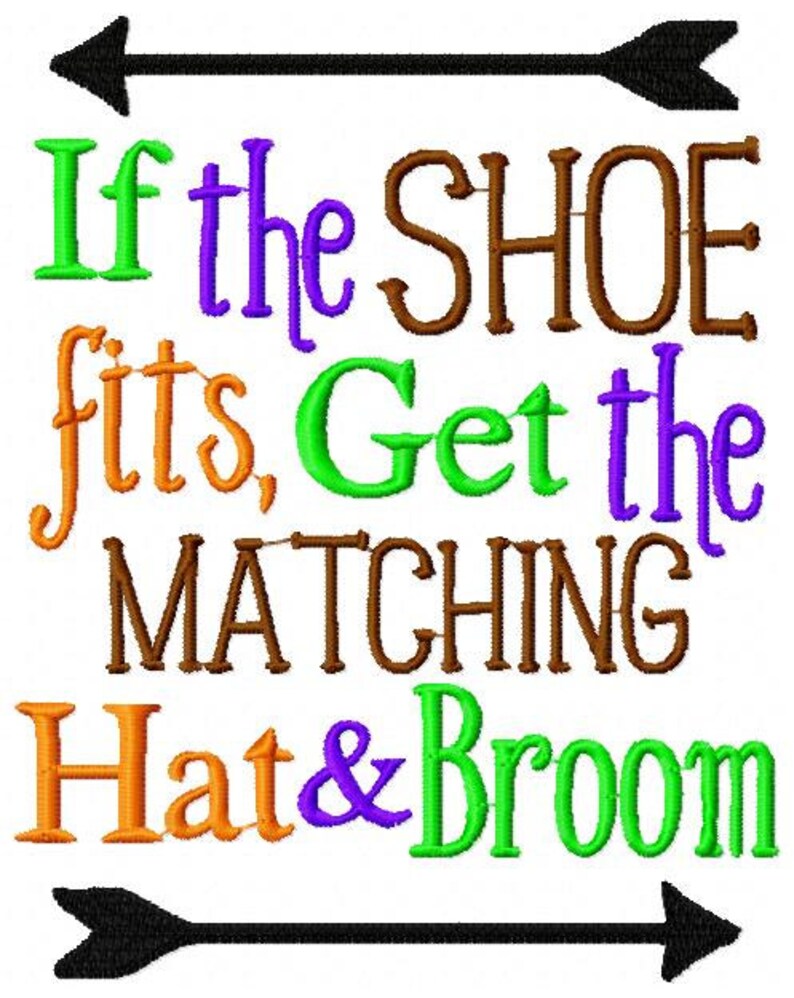 If the Shoe Fits Get the Matching Hat and Broom Embroidery - Etsy