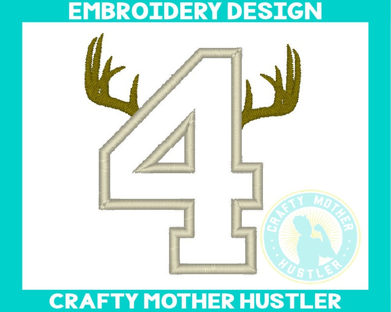 Deer Antler Numbers Appliques Embroidery Designs Bundle Set 0 Etsy
