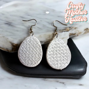 Free Standing Lace Eggs Earrings Embroidery Design for 4x4 hoops, FSL Earrings, freestanding lace, Easter design, in the hoop