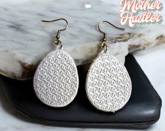 FSL Egg Earrings: Easter Embroidery Design for 4x4 Hoops (Digital Download)
