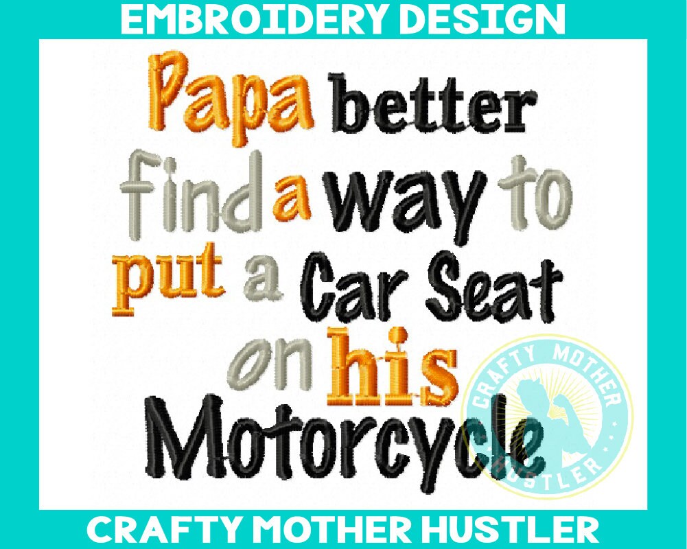 Papa Better Find a Way to Put a Car Seat on His Motorcycle Etsy